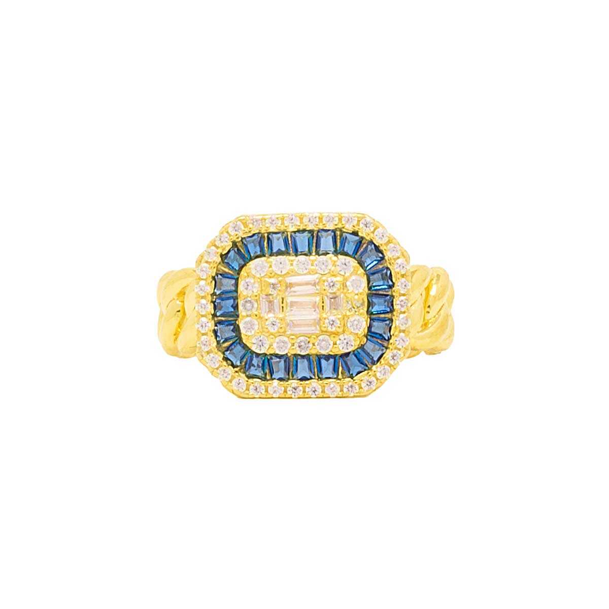 Δαχτυλίδι Χρυσό με ορυκτές πέτρες και  κρύσταλλο swarofski