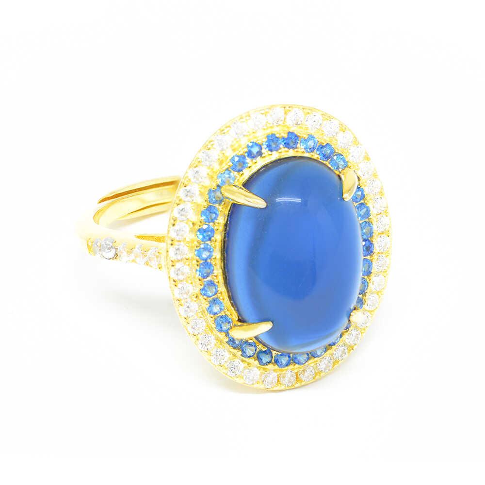 Δαχτυλίδι Χρυσό εντυπωσιακό με oval πέτρα