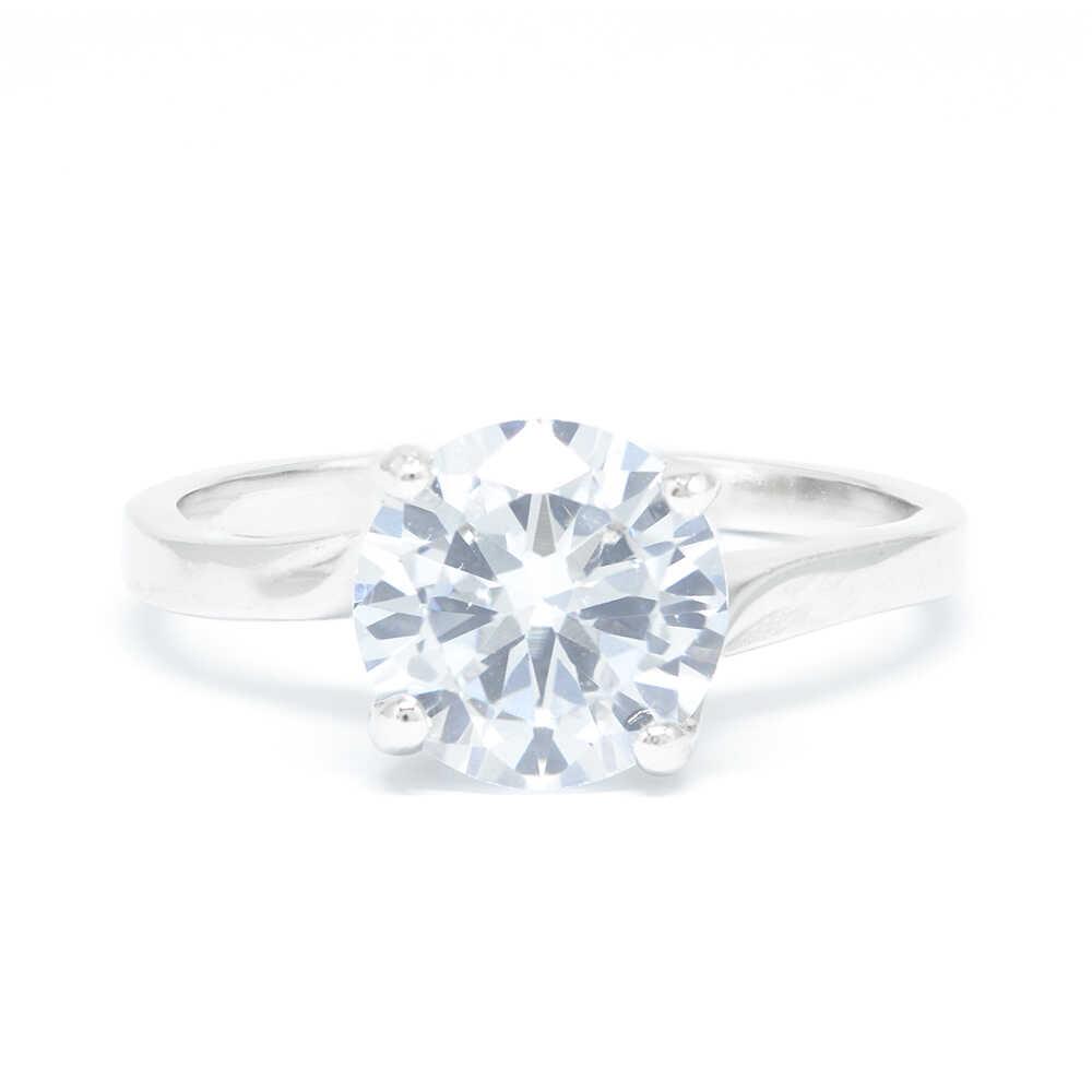 Δαχτυλίδι Ασημένιο μοντέρνο μονόπετρο