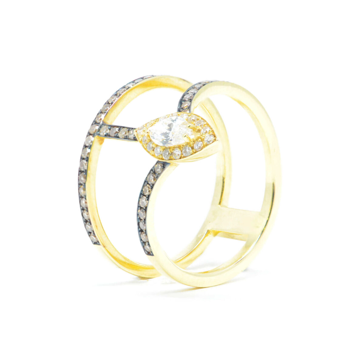 Δαχτυλίδι χρυσό με διαμάντια  Κ18