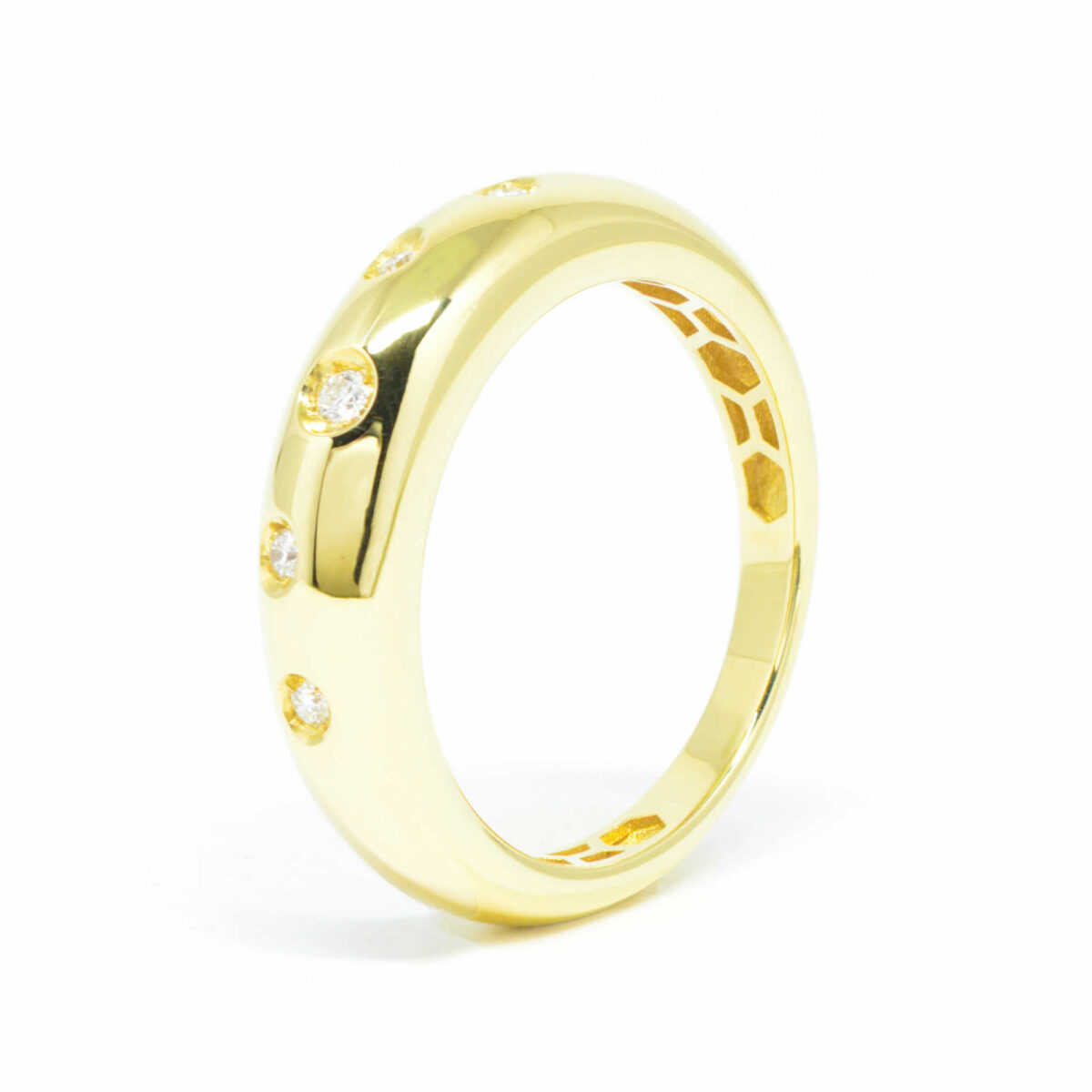 Δαχτυλίδι χρυσό με διαμάντια  Κ18