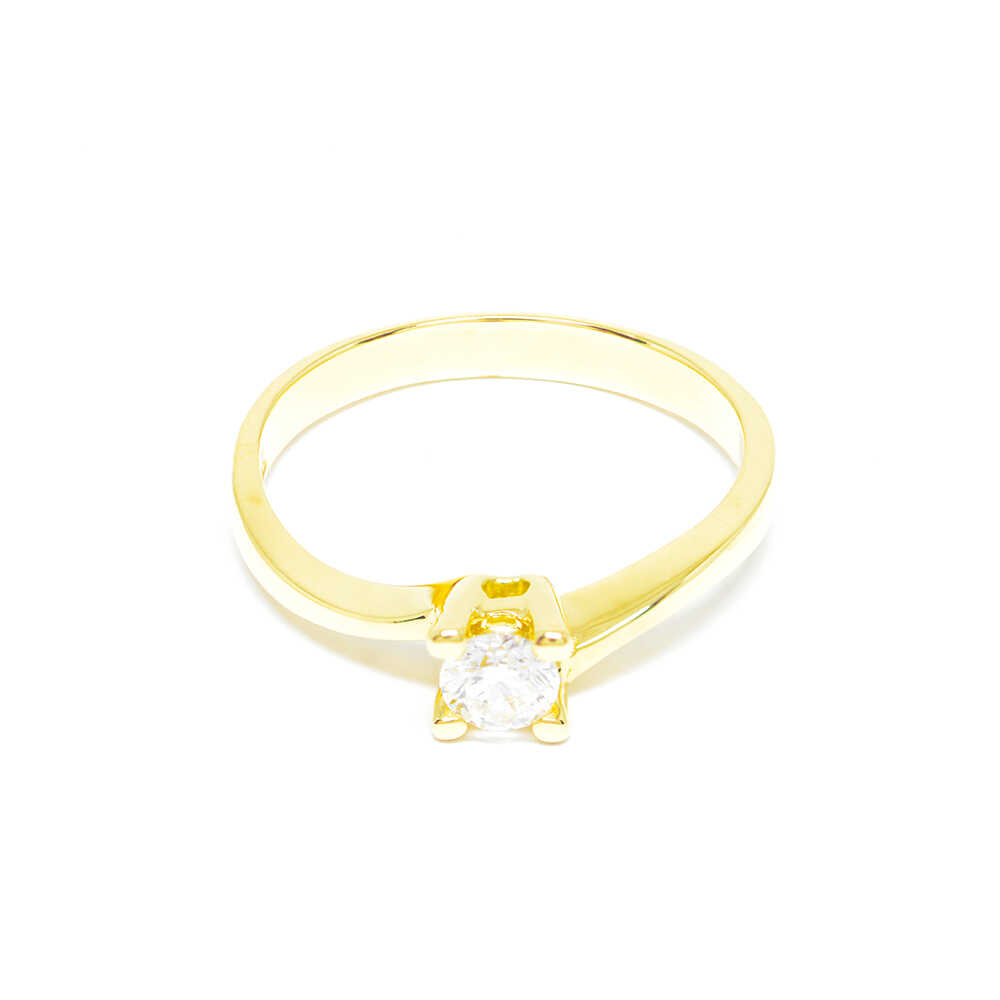 Δαχτυλίδι διαμαντένιο μονόπετρο από κίτρινο χρυσό 18k