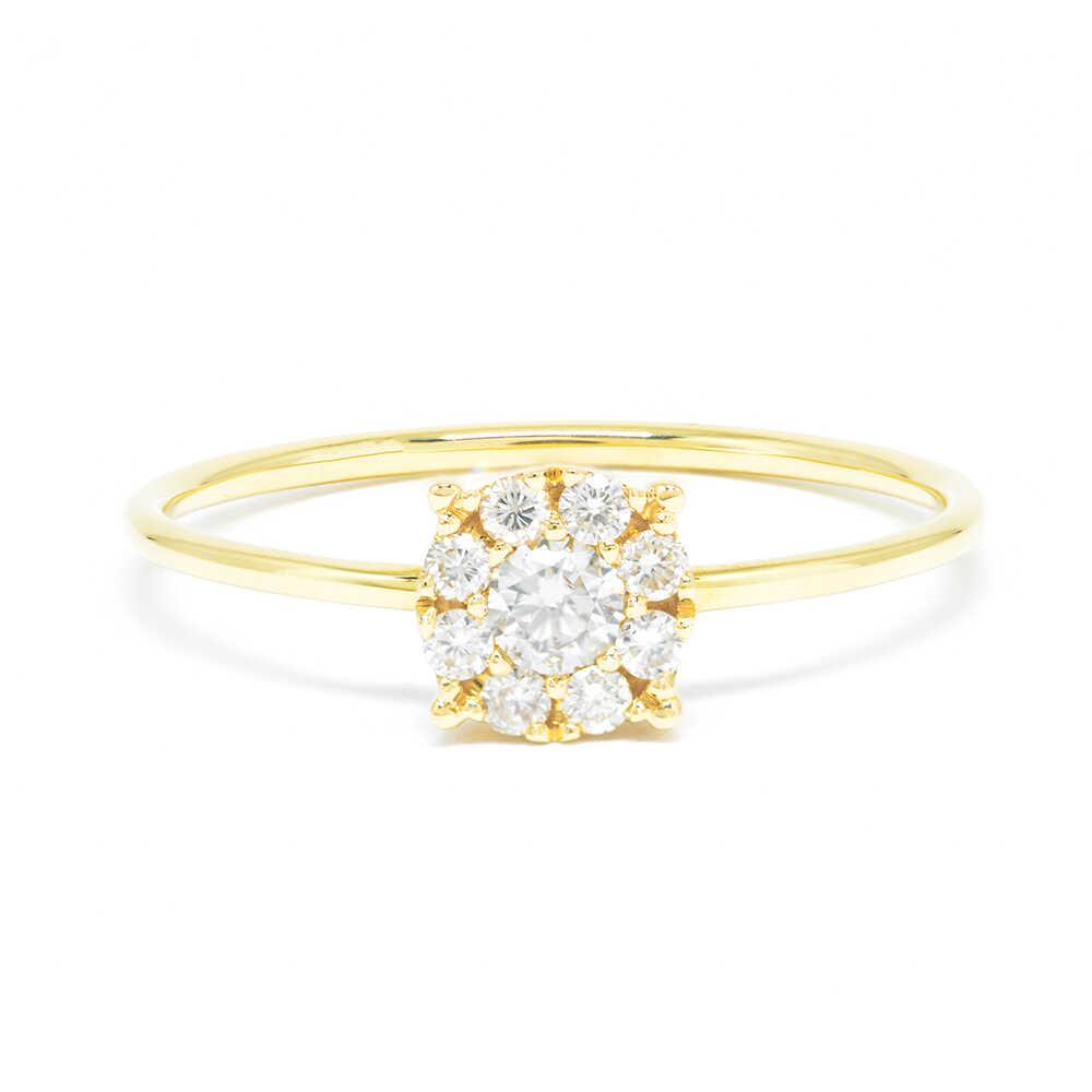 Δαχτυλίδι διαμαντένιο μονόπετρο από κίτρινο χρυσό 18k