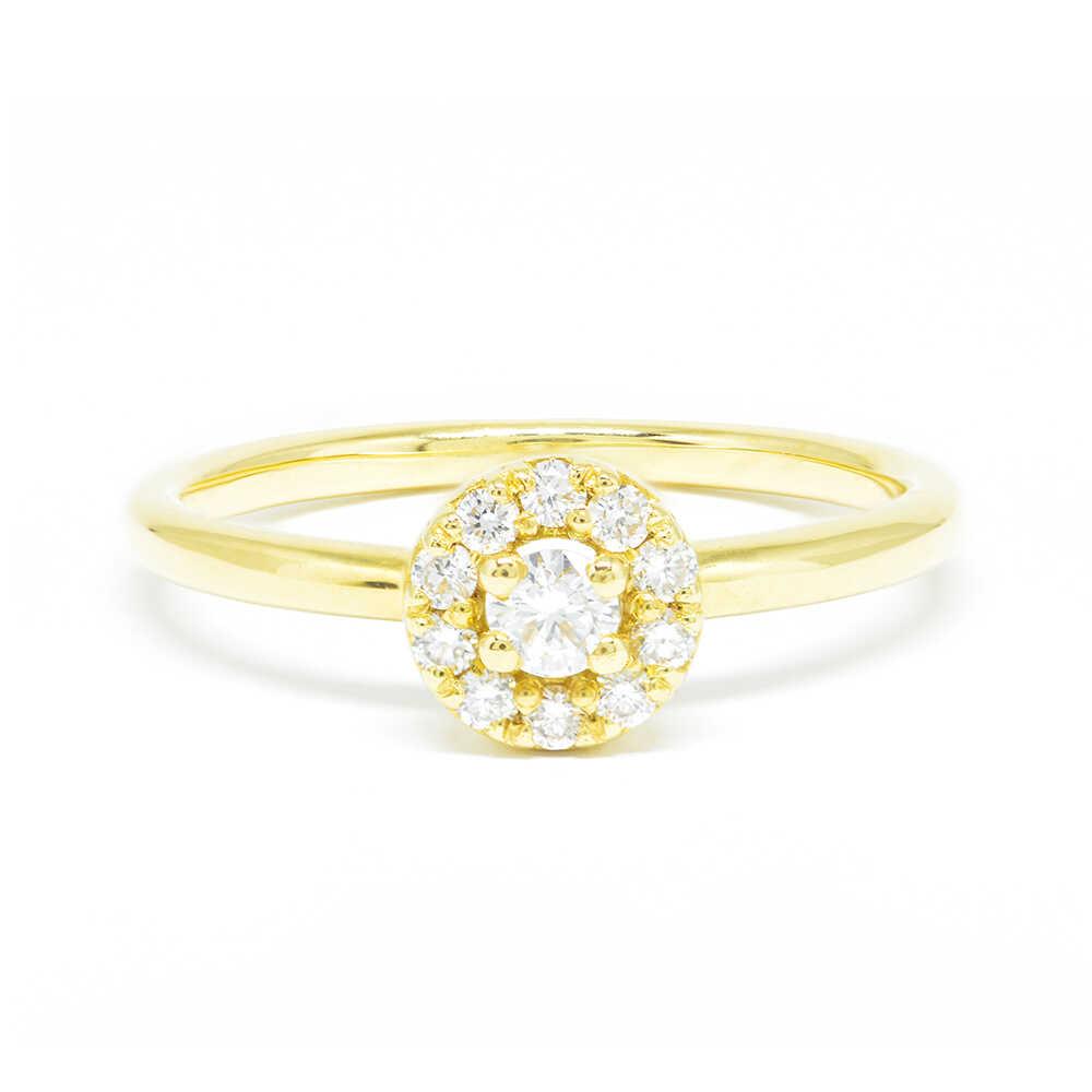 Δαχτυλίδι διαμαντένιο μονόπετρο από κίτρινο χρυσό 18k