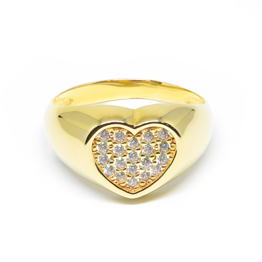 Δαχτυλίδι υπέροχο σε σχήμα καρδιάς από κίτρινο χρυσό 14k