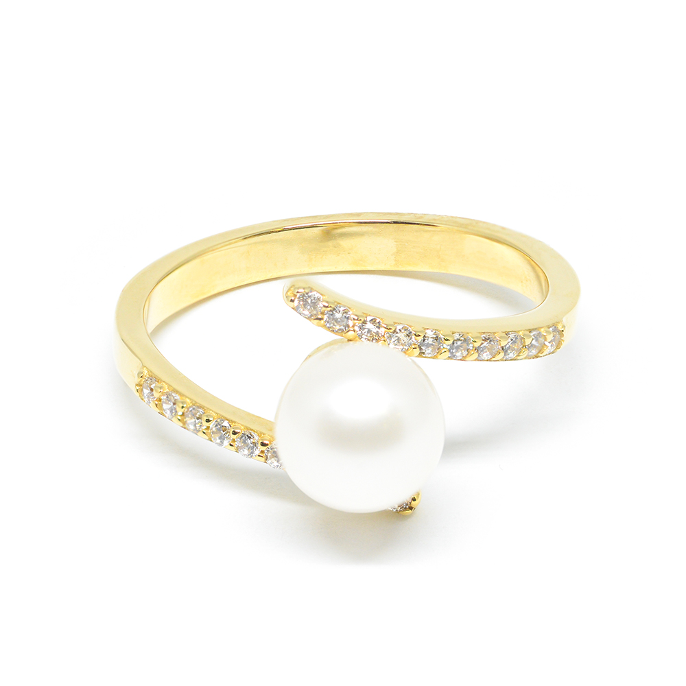 Δαχτυλίδι από κίτρινο χρυσό 14k ξεχωριστό με μαργαριτάρι
