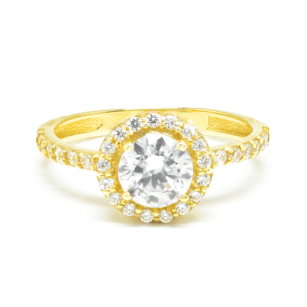 Δαχτυλίδι μονόπετρο από κίτρινο χρυσό 14k εντυπωσιακό