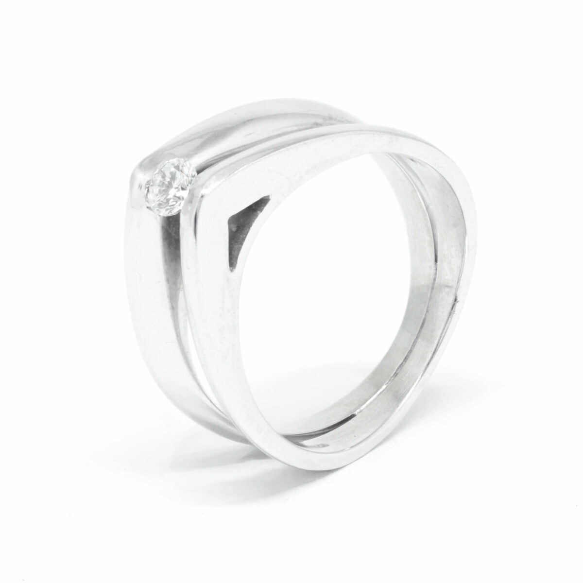 Δαχτυλίδι χρυσό με διαμάντια  Κ18