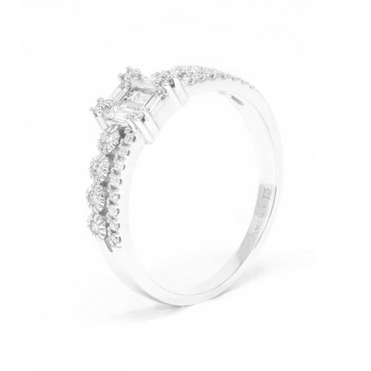 Δαχτυλίδι χρυσό με διαμάντια  Κ18