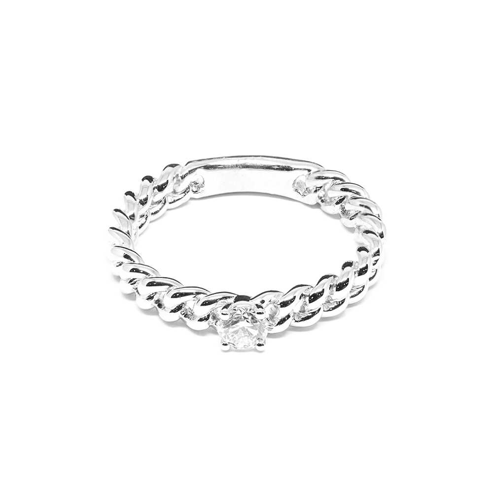 Δαχτυλίδι διαμαντένιο μονόπετρο από λευκόχρυσο 18k