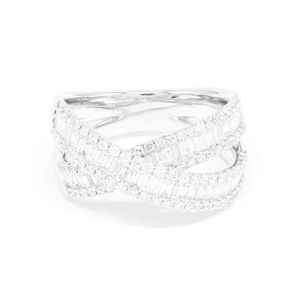 Δαχτυλίδι διαμαντένιο αριστοκρατικό από λευκόχρυσο 18k