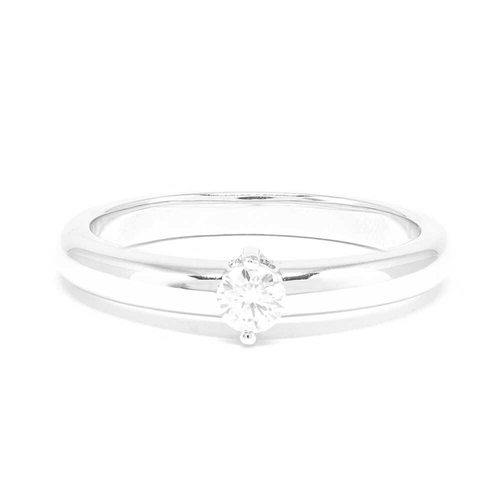 Δαχτυλίδι μονόπετρο μοντέρνο με διαμάντι από λευκόχρυσο 18k