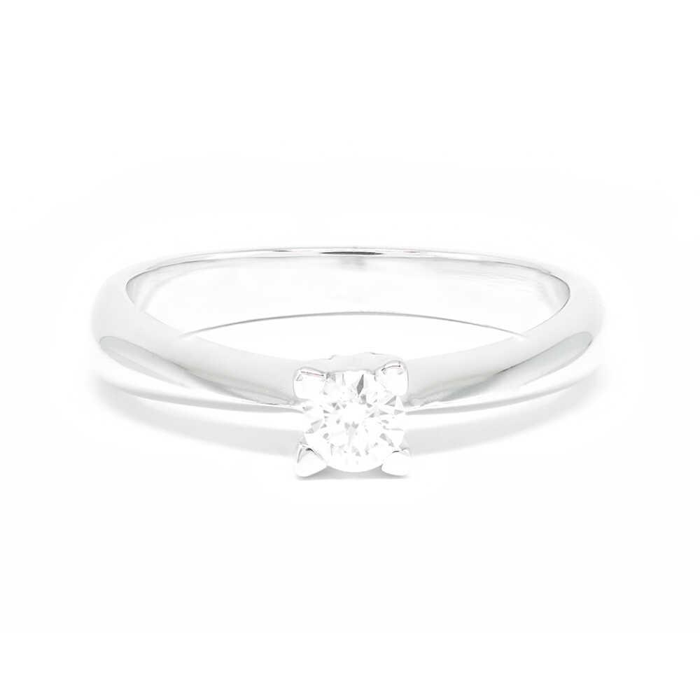Δαχτυλίδι μονόπετρο elegant με διαμάντι από λευκόχρυσο 18k