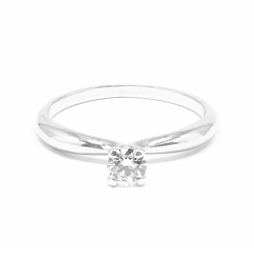 Δαχτυλίδι μονόπετρο elegant με διαμάντι από λευκόχρυσο 18k