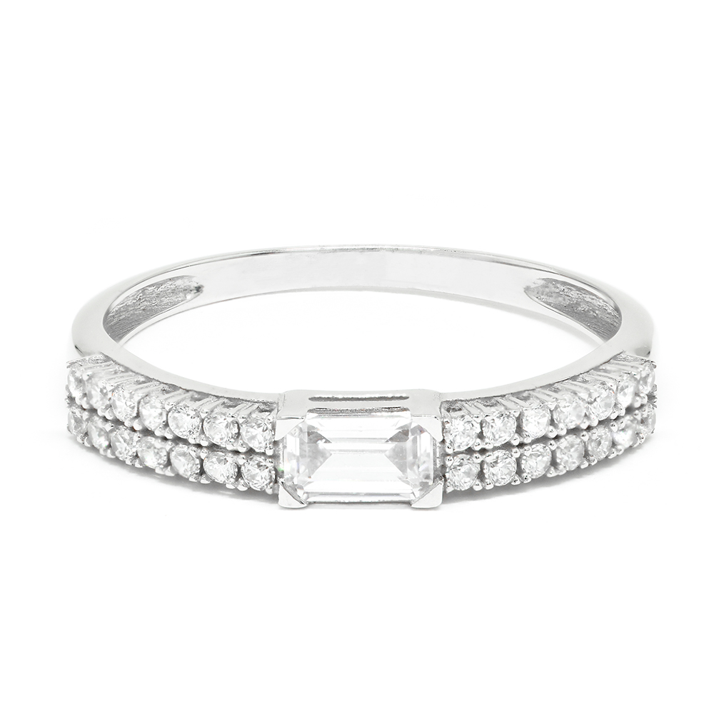 Δαχτυλίδι εντυπωσιακό σειρέ από λευκόχρυσο 14k