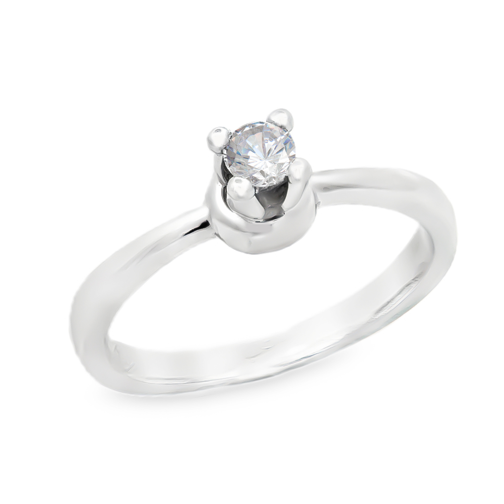 Δαχτυλίδι μονόπετρο μοντέρνο με διαμάντι από λευκόχρυσο 18k
