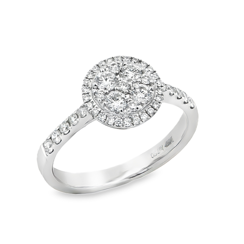 Δαχτυλίδι μονόπετρο  διαμαντένιο εντυπωσιακό από λευκόχρυσο 18k