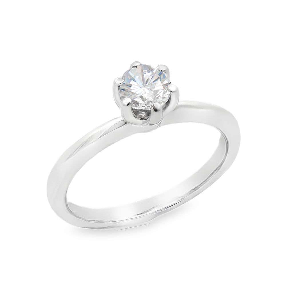 Δαχτυλίδι μονόπετρο αριστοκρατικό με διαμάντι από λευκόχρυσο 18k