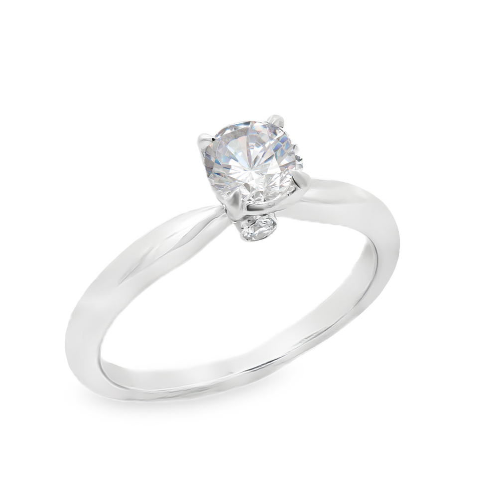 Δαχτυλίδι μονόπετρο διαμαντένιο αριστοκρατικό από λευκόχρυσο 18k