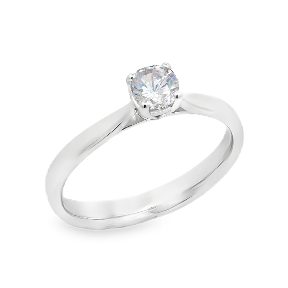 Δαχτυλίδι μονόπετρο μοντέρνο με διαμάντι από λευκόχρυσο 18k