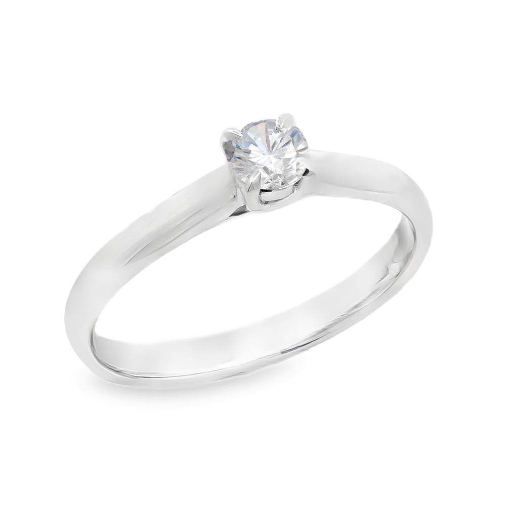 Δαχτυλίδι μονόπετρο μοντέρνο με διαμάντι από λευκόχρυσο 18k