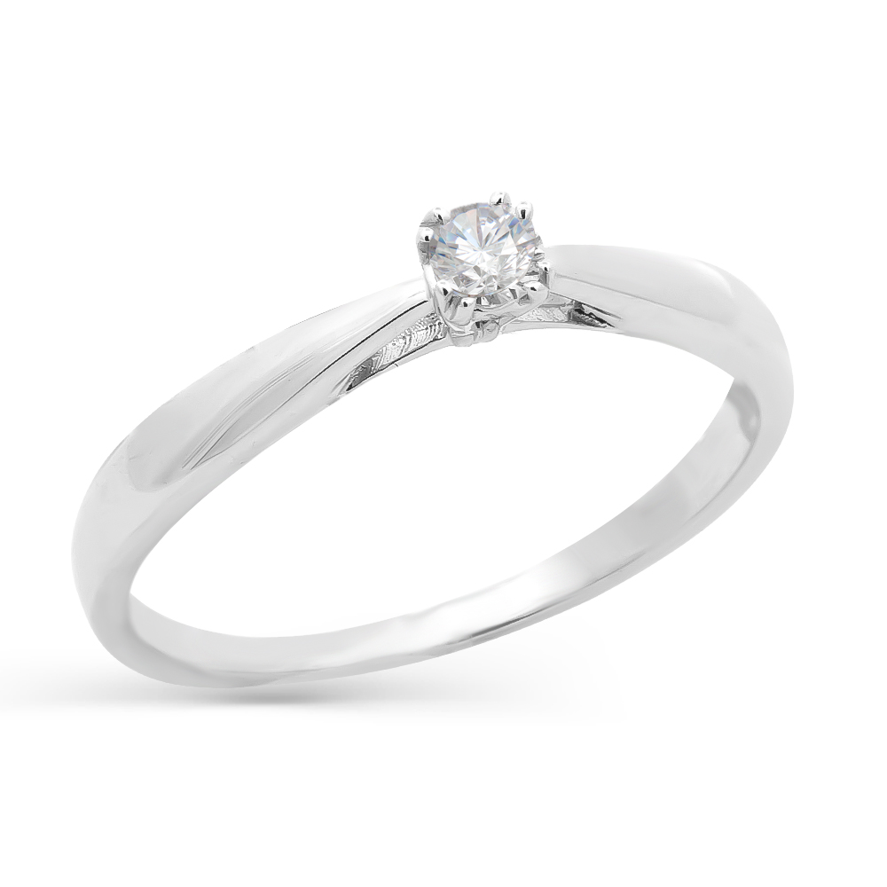 Δαχτυλίδι μονόπετρο μοντέρνο με διαμάντι από λευκόχρυσο 18k