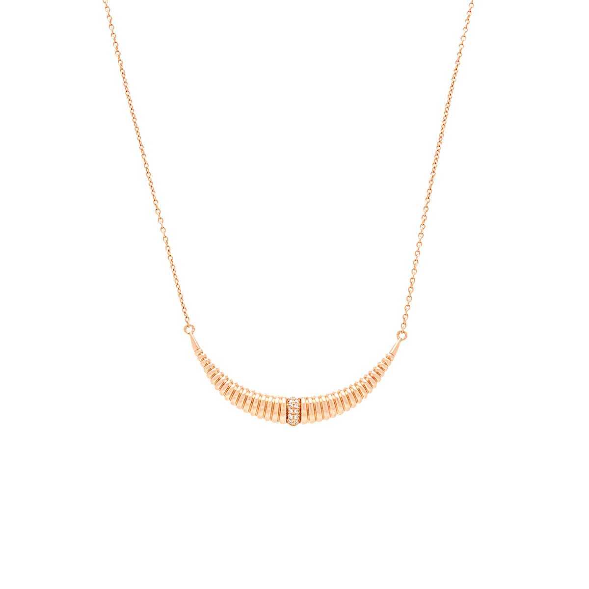 Κολλιέ Ροζ με  ορυκτές πέτρες