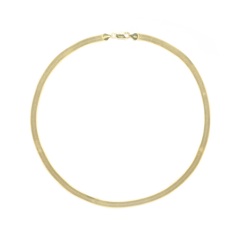 Κολλιέ περιδέραιο με πλεκτή αλυσίδα από κίτρινο χρυσό 14k