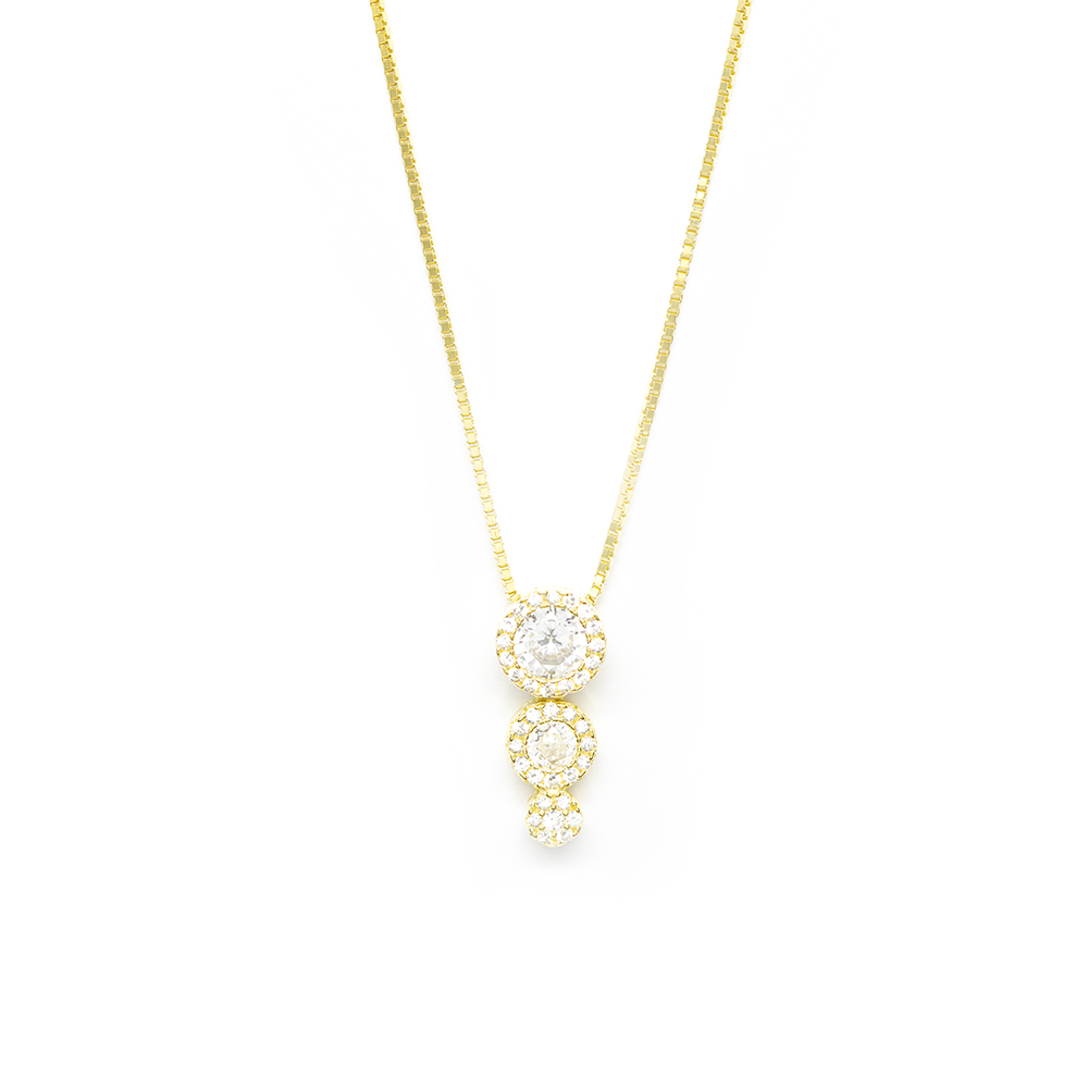 Κολλιέ χρυσό elegant με διπλή ροζέτα