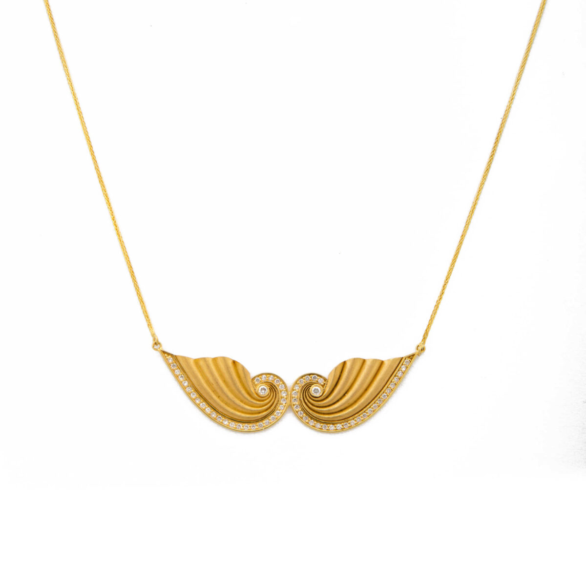 Κολλιέ χρυσό αρχαιοελληνικό με διαμάντια Κ18