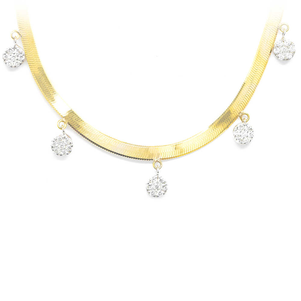 Κολλιέ elegant γυαλιστερό από κίτρινο χρυσό 18k με διαμάντια