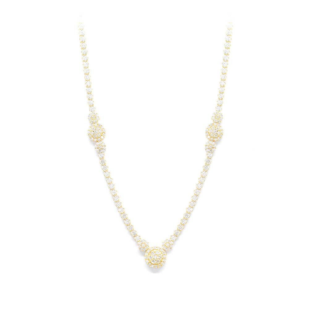 Κολλιέ διαχρονικό από κίτρινο χρυσό 14k και zirgons