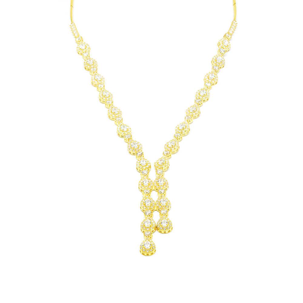 Κολλιέ διαχρονικό από κίτρινο χρυσό 14k και zirgons