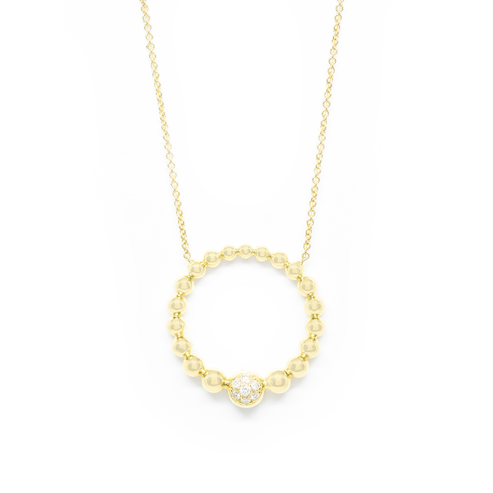 Κολλιέ elegant γυαλιστερό από κίτρινο χρυσό 18k με διαμάντια