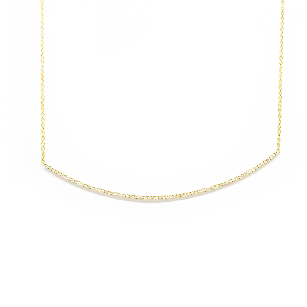 Κολλιέ  με μπάρα με διαμάντια  από κίτρινο χρυσό