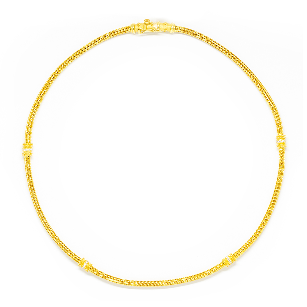 Κολλιέ-περιδέραιο  χειροποίητο με brilliant από κίτρινο χρυσό 18k