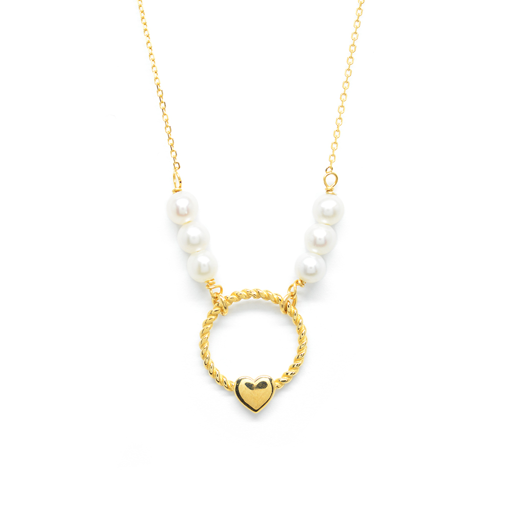 Κολλιέ εντυπωσιακό από χρυσό 14k και μαργαριτάρι