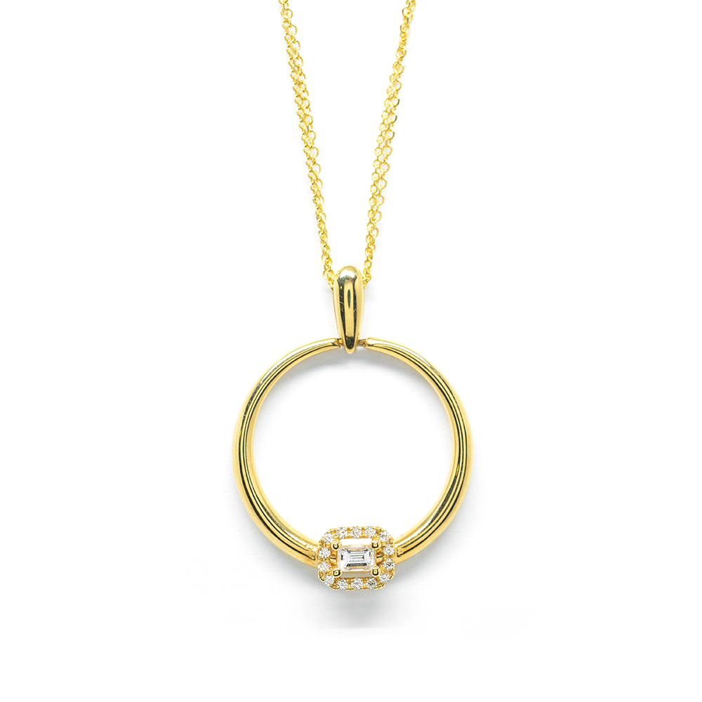 Κολλιέ elegant γυαλιστερό από κίτρινο χρυσό 18k με διαμάντια