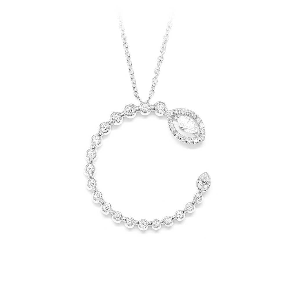 Κολλιέ εκλεπτυσμένο με διαμάντια  από λευκόχρυσο 18k Casato Gioielli