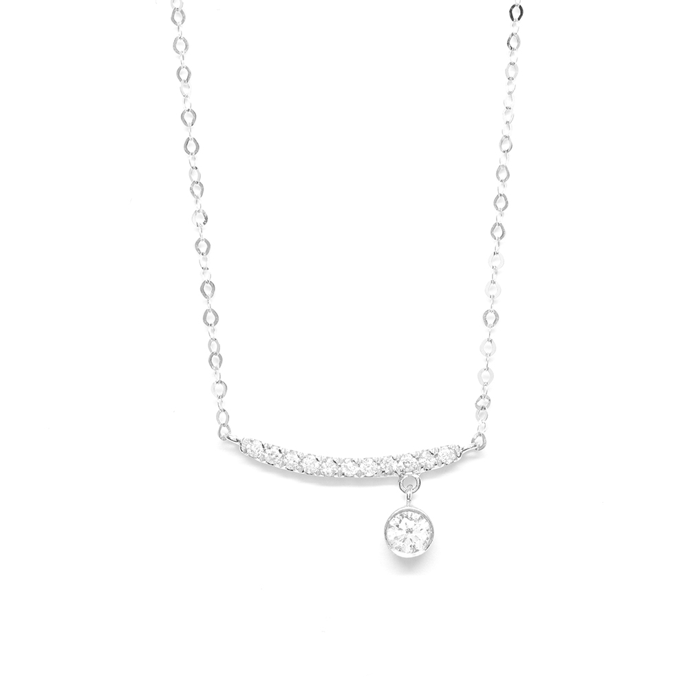 Κολλιέ  με μπάρα με διαμάντια  από λευκόχρυσο