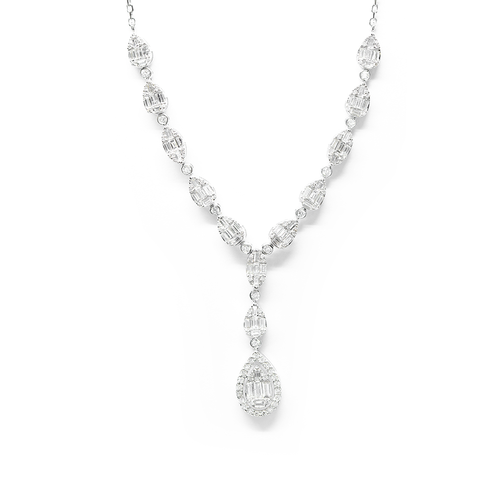 Κολλιέ αριστοκρατικό με brilliants και baguettes