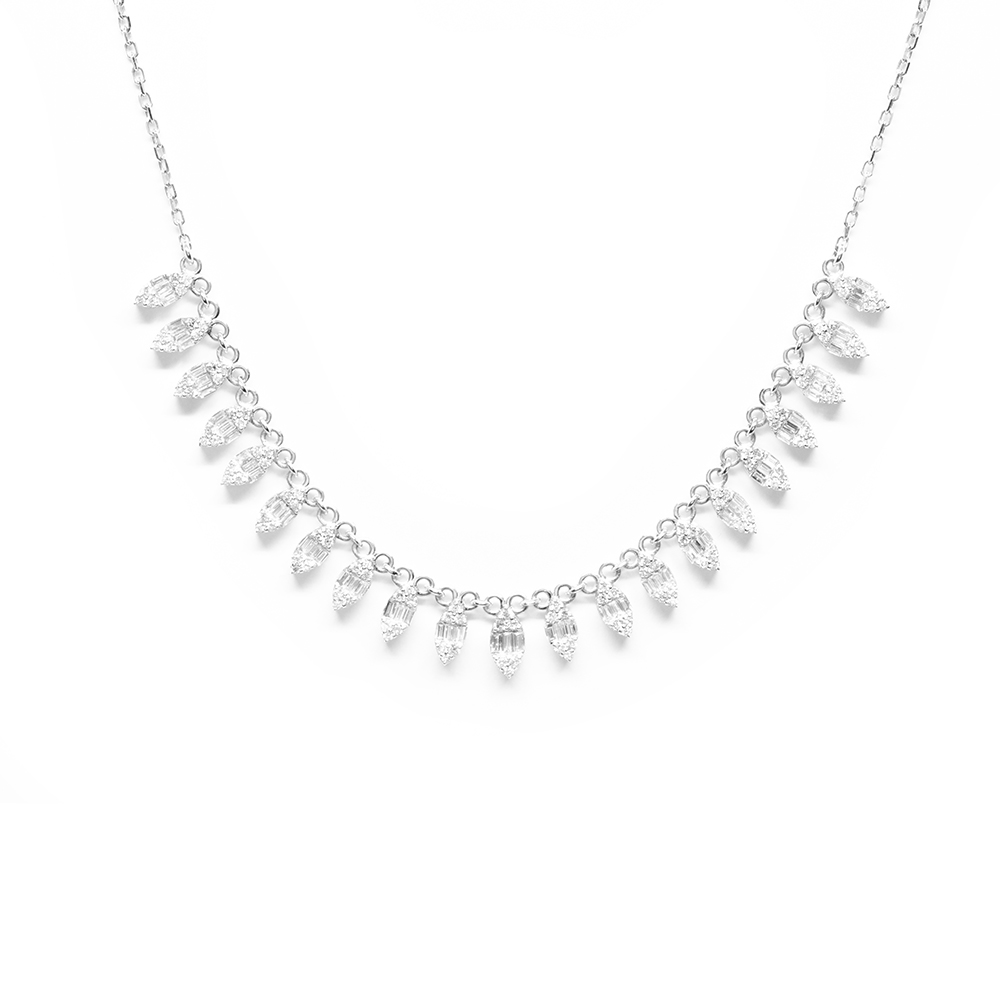 Κολλιέ αριστοκρατικό με brilliants και baguettes