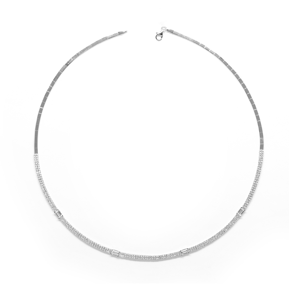 Κολλιέ elegant ριβιέρα από λευκόχρυσο 14k