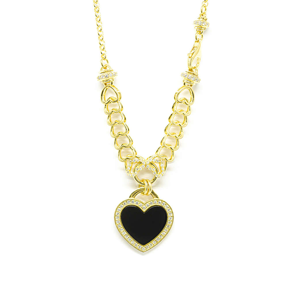 Κολλιέ Χρυσό rock glam με Bold Heart