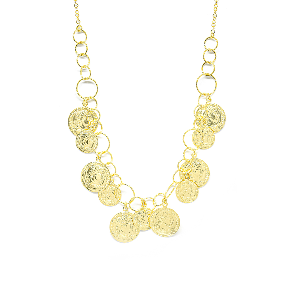 Κολλιέ Χρυσό  Bold με Coins