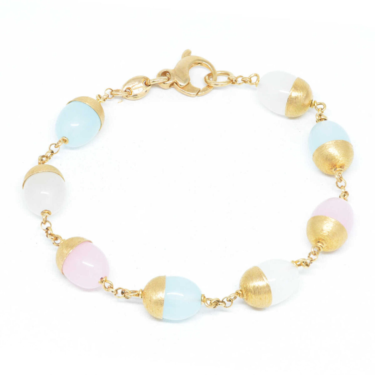 Βραχιόλι ασημένιο με ορυκτές πέτρες