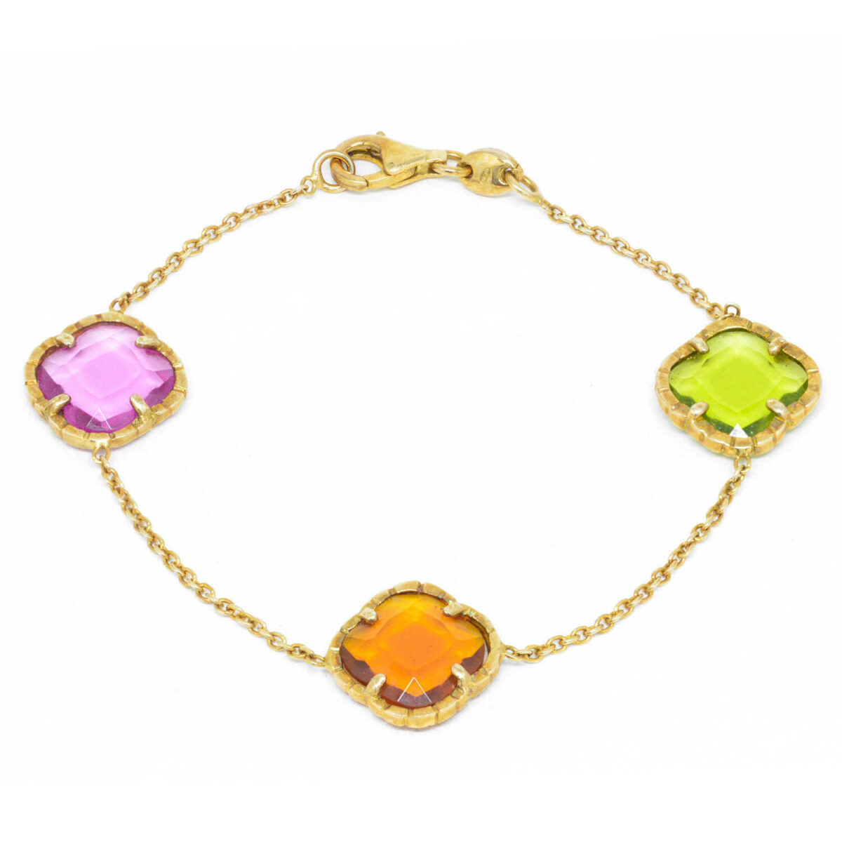 Βραχιόλι ασημένιο με ορυκτές πέτρες