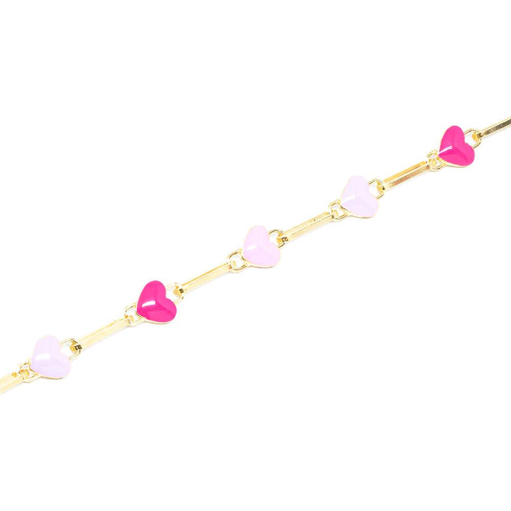 Βραχιόλι Χρυσό κομψό με καρδιές