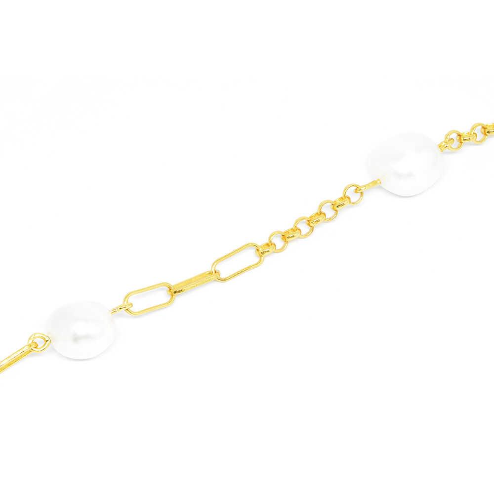 Βραχιόλι Χρυσό κομψό με μαργαριτάρι