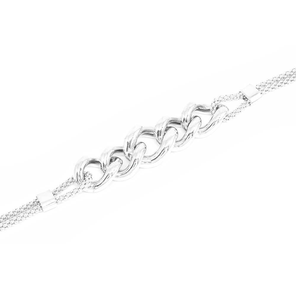 Βραχιόλι Ασημένιο μοντέρνο με κρίκους